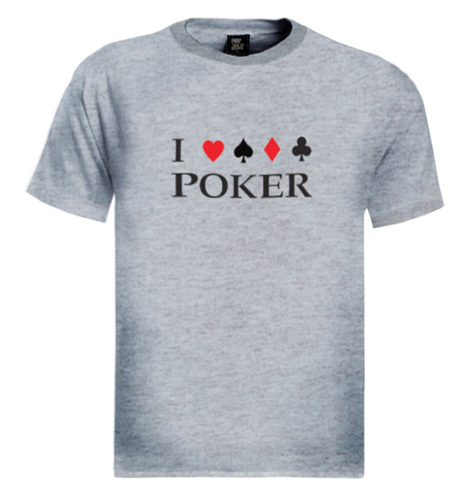 I Love Poker Grey T-Shirt
