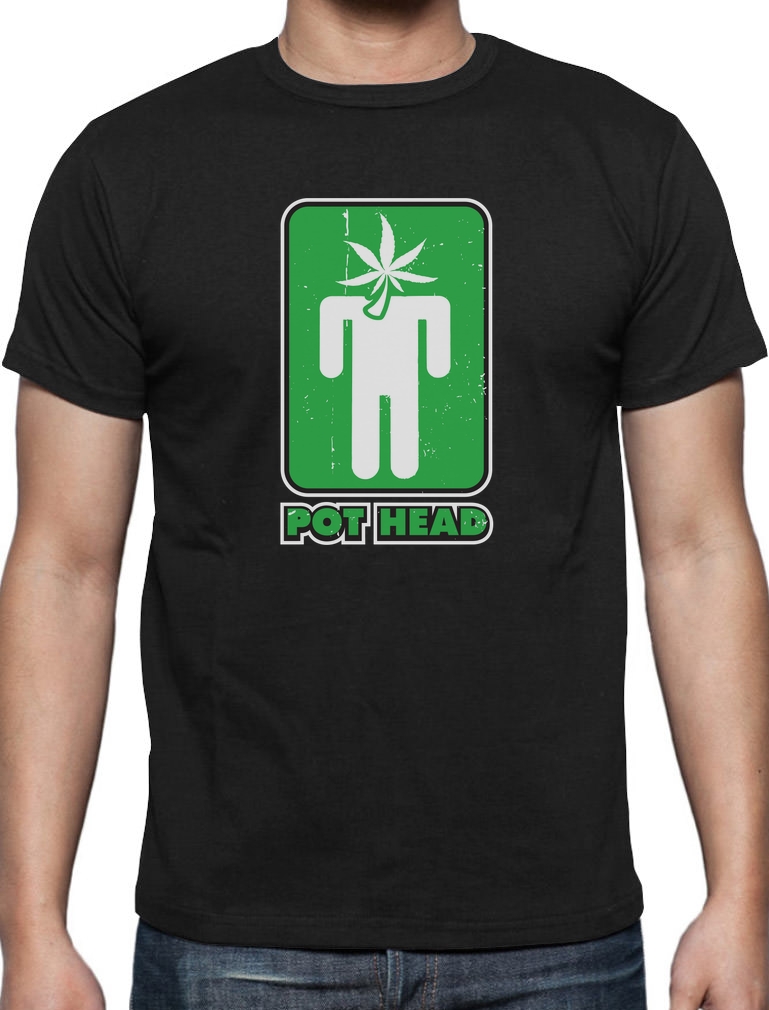 Pot Head Black Rude Marijuana T-Shirt