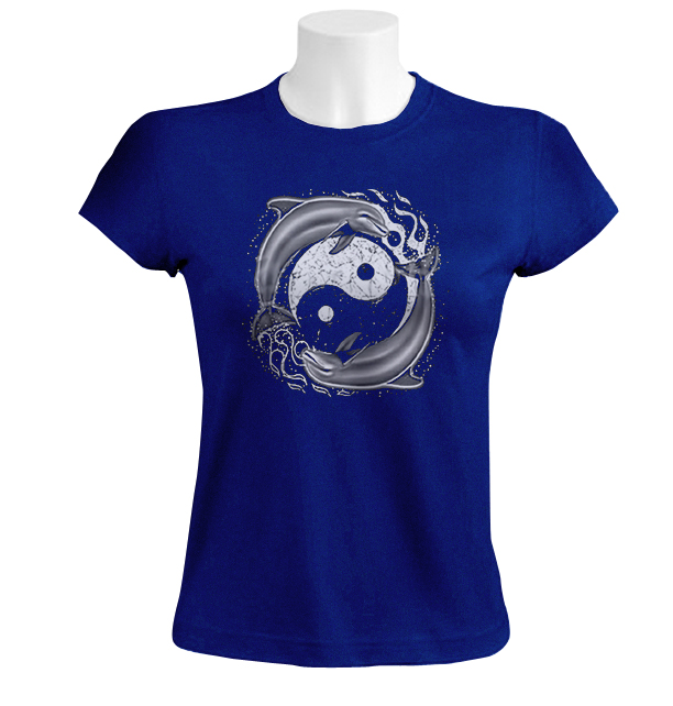 Dolphin yin yang women T-Shirt 