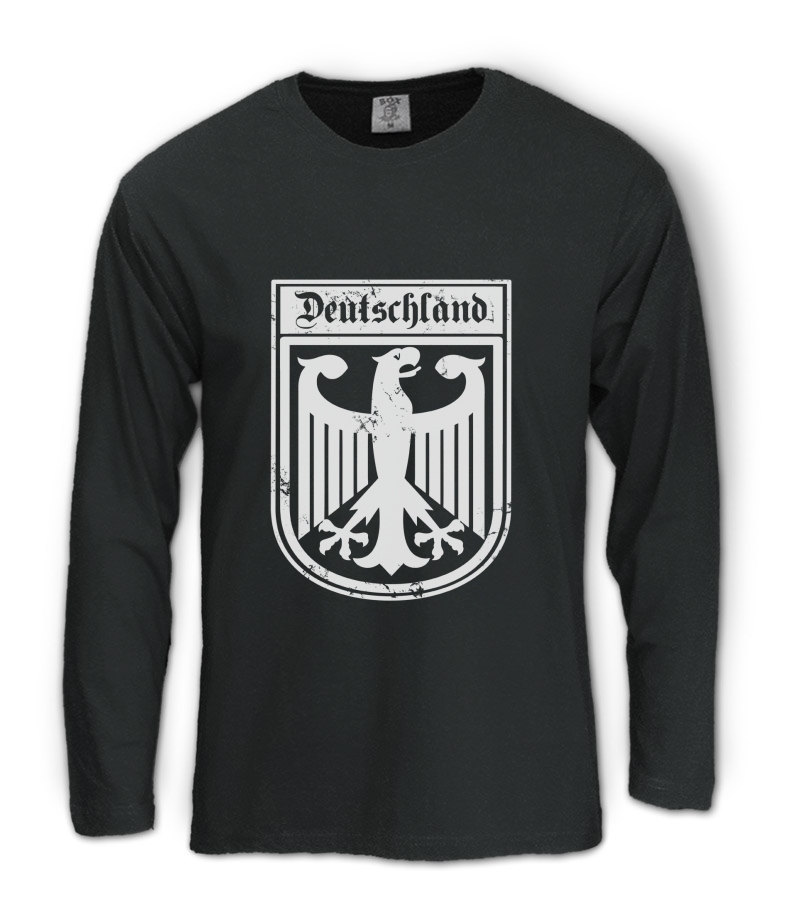 DEUTSCHLAND GERMANY EAGLE CREST Long Sleeve TShirt German soccer Flag