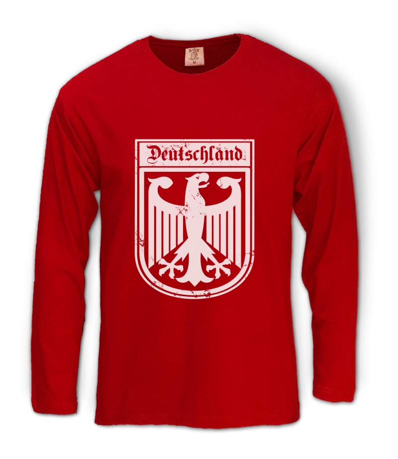 DEUTSCHLAND GERMANY EAGLE CREST Long Sleeve T-Shirt German soccer Flag