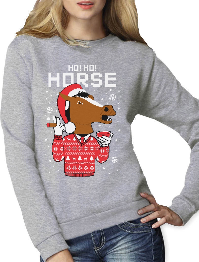 Horse Mask Ugly Christmas Sweater Holiday Women Sweatshirt Gift eBay