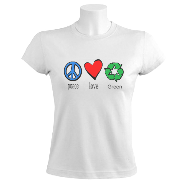 Peace Love Green women T-Shirt 