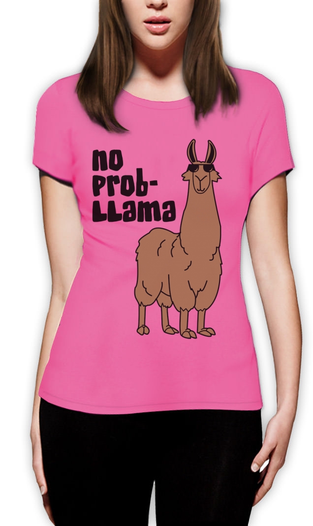 NO Prob Llama Women T Shirt ASK ME About Llama Hipster Swag Indie