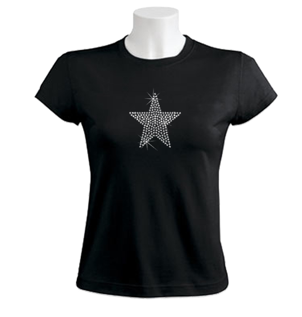 Rhinestones star women T-Shirt