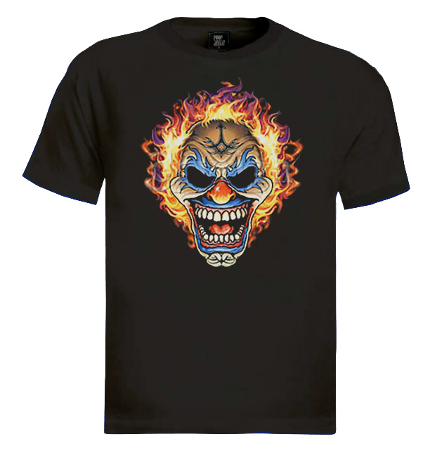Flaming Clown Skull T-Shirt