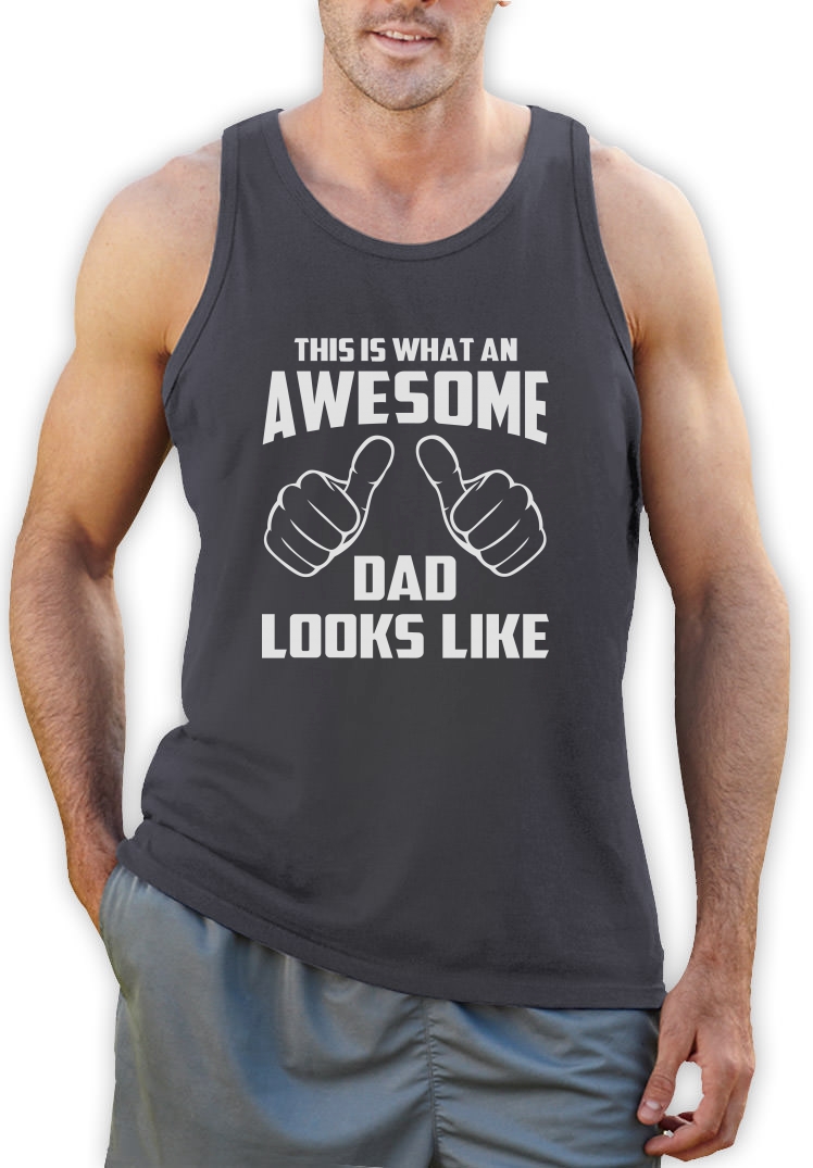 Awesome Dad Singlet Gift Idea For Father's Day Daddy's Birthday New Baby Gym Top eBay