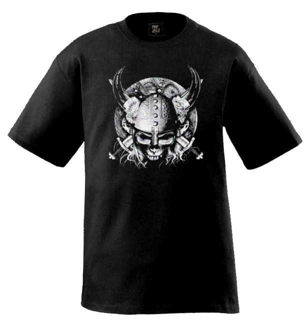 Gothic Viking Skull Black T-Shirt